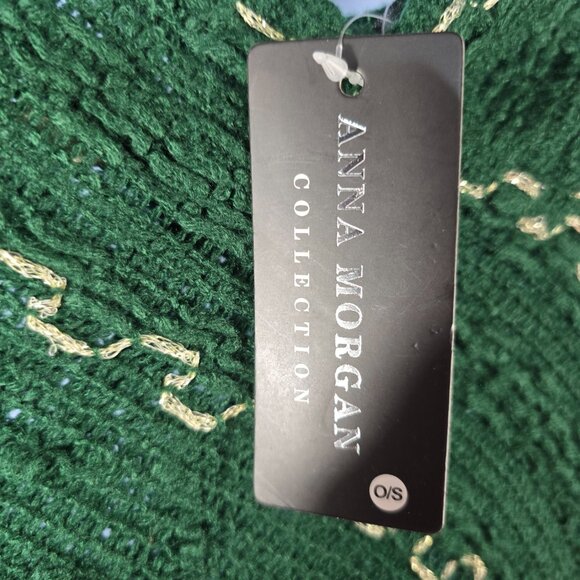 NWT Anna Morgan Women's Retro Classic Green Poncho Sweater One Size NEW (PP-14) - Picture 3 of 5